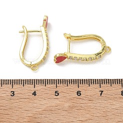 Reperti per orecchini a cerchio in zircone chiaro con micro pavé di ottone&nbsp;EJEW-C185-01G