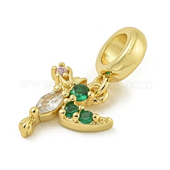 Gestell Beschichtung Messing Pflastern bunte Zirkonia Vogel europäischen baumeln Charms&nbsp;KK-Z067-48G