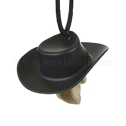 Collane con ciondolo in plastica a forma di teschio di Halloween&nbsp;NJEW-S006-01E