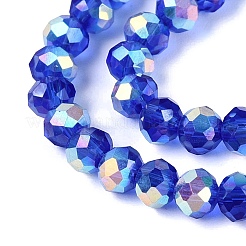 Brins de perles rondelles en verre transparent plaqué couleur AB&nbsp;EGLA-T029-4mm-10Q