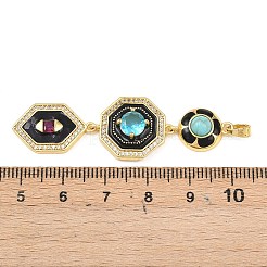Gros pendentifs en laiton avec zircone cubique de micro pave&nbsp;KK-K412-04
