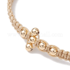 Bracelets de perles tressées en laiton&nbsp;BJEW-JB12817-01