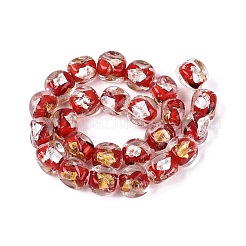 Perles en verre de feuille d'or et d'argent manuelles&nbsp;FOIL-Q003-01G