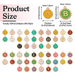 52pcs 2 styles de pendentifs en émail en alliage&nbsp;FIND-TA0008-50