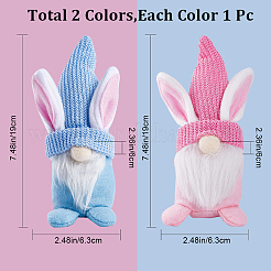 2 Stück 2 Farben Ostern Stoff Hase Gnome Puppe Ornament&nbsp;AJEW-GF0007-78A