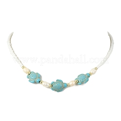 Colliers pour femmes ornés de turquoise synthétique&nbsp;NJEW-JN06127-02