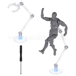 Displayhalter für zusammengebaute Actionfiguren aus Kunststoff mit Saugnapfsockel&nbsp;ODIS-WH0038-234