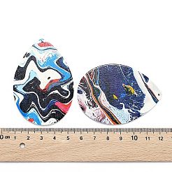 Gros pendentifs en bois imprimés&nbsp;WOOD-S050-15-M
