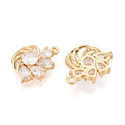 Pendentifs en zircone cubique clair en laiton&nbsp;KK-T077-38G