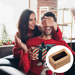 Magnetische Geschenkboxen zur Aufbewahrung von Manschettenknöpfen aus Holz mit Fenster und Klappdeckel&nbsp;WOOD-WH0062-27A