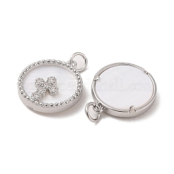 Pendentifs en laiton pavé de coquille&nbsp;KK-L208-76P