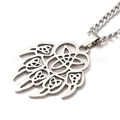 Colliers avec pendentifs en forme de nœud irlandais en acier inoxydable 201 anti-ternissement&nbsp;NJEW-D066-01P