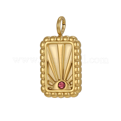 Dijes de circonita cúbica pavé de acero inoxidable 304&nbsp;CU-OY001-25G