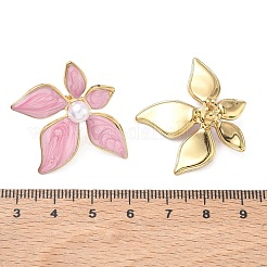 Ohrstecker aus emailliertem Edelstahl 304 und ABS-Kunststoff mit Perlen für Damen&nbsp;SA-CBA2696-28G-01