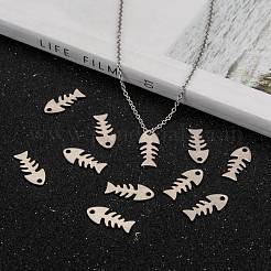 Pendentifs en acier inoxydable 201 résistants au ternissement en forme d'arête de poisson&nbsp;STAS-R071-19