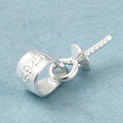 Rhodinierte 925-Sterlingsilber-Cup-Perlen-Nadelanhänger&nbsp;STER-P008-03