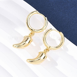 Boucles d'oreilles créoles en laiton chili&nbsp;EJEW-Q015-17G