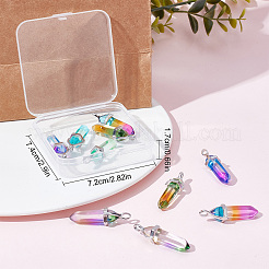 10 Stück 5 Farben facettierte Kugelglas-Anhänger&nbsp;KK-SC0003-08