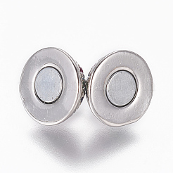 Fermoirs magnétiques en laiton micro pavé de zircone cubique avec passants&nbsp;ZIRC-L082-B-02-P