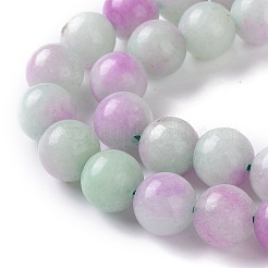 Gefärbt natürlichen weißen Jade Perlen Stränge&nbsp;G-I299-F06-10mm
