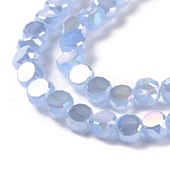 Transparentes perles de verre de galvanoplastie brins&nbsp;GLAA-E036-06C