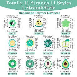 11 Strang 11 Stile handgemachte Polymer Clay Perlenstränge&nbsp;CLAY-TA0001-71