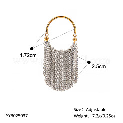Fingerringe aus 304 Edelstahl mit Kettenquaste für Damen&nbsp;JT9065