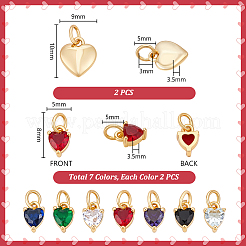 16 Stück 8 Stile Messing Micro Pave Zirkonia Charms&nbsp;KK-PH0014-07