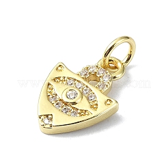 Breloques en laiton avec micro pavé de zircone cubique sur le thème des yeux&nbsp;KK-H475-58G-03