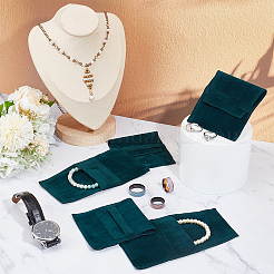 Klappenbeutel aus Samt für Schmuck&nbsp;ABAG-WH0038-43D
