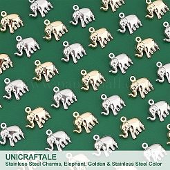 40 Stück 2 Farben 304 Edelstahl-Charms&nbsp;STAS-UN0030-08