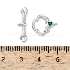 Messing Micro Pave klare Zirkonia Knebelverschlüsse&nbsp;KK-K391-15P