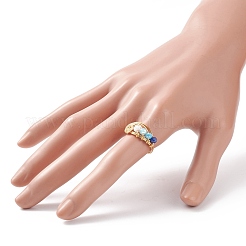 Glasgeflochtener Vortex-Fingerring&nbsp;RJEW-TA00046-03
