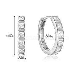 S925 Sterling Silber gedrehte Kreisohrringe mit Diamanteinlage&nbsp;VT3298-4