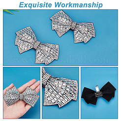 Schuhschmuck aus Glas mit Schleife aus Strass&nbsp;AJEW-WH0323-24B
