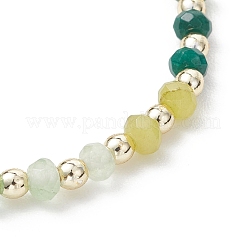 Pulseras elásticas con cuentas de jade natural de Malasia teñido y hematita sintética para mujer&nbsp;BJEW-JB13069-03