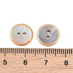 Botón de concha de labio negro natural con borde dorado&nbsp;SH-CBA0ED6-01A