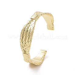 Armreif aus Messing mit gedrehtem Seil und offener Manschette für Damen&nbsp;BJEW-F445-08G