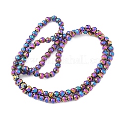 Fili di perline di ematite magnetica sintetica galvanica&nbsp;G-A263-B01-02D