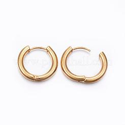 Pendientes de aro de acero inoxidable 304 con revestimiento iónico (IP)&nbsp;EJEW-F111-18mm-G