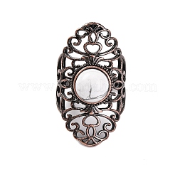 Bagues rétro en howlite naturelle&nbsp;RJEW-B067-02R-24