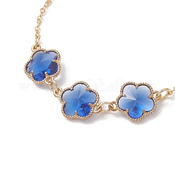 Gliederarmbänder aus Glaslegierung mit Blumenperlen&nbsp;BJEW-JB13259