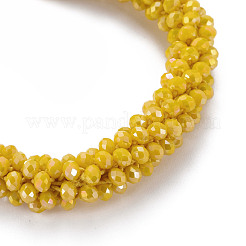 Ab farbig überzogene facettierte opake Glasperlen Stretch-Armbänder&nbsp;BJEW-S144-003D-05