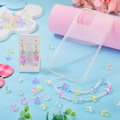 60pcs perles acryliques transparentes de placage uv&nbsp;MACR-TADJ0001-07