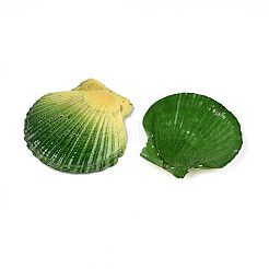 Grandes colgantes de concha de vieira natural pintada con aerosol&nbsp;SSHEL-T017-14E