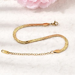 Bracciali a catena a serpente in acciaio inossidabile 304 per donna&nbsp;BJEW-P395-02G-02