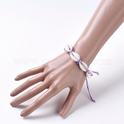 Natürliche Kaurimuschel geflochtene Perlen Armbänder&nbsp;BJEW-JB05057