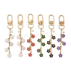 6pcs décorations de pendentif de fleur d'émail d'alliage&nbsp;HJEW-JM04044