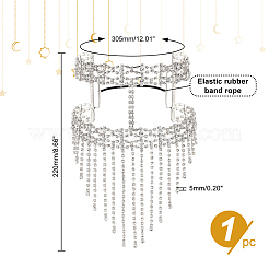 Maschera per gli occhi per il viso con nappa a catena di strass in lega per le donne&nbsp;AJEW-WH0258-810S