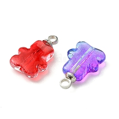 Anhänger aus transparentem Glas mit Sprühfarbe&nbsp;PALLOY-JF05403